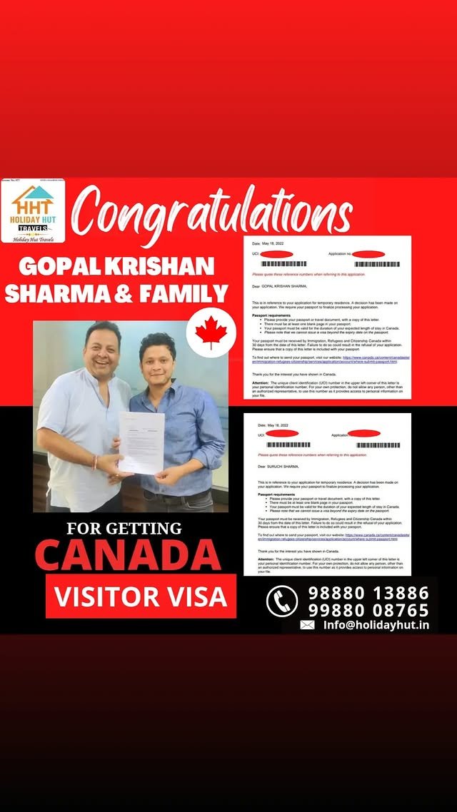 Canada visitor visa approved for Gopal Krishan Sharma and family
